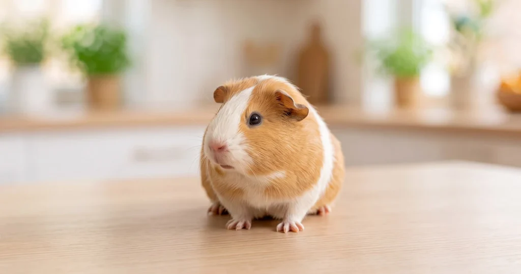 Cochon d'Inde en bonne santé, au pelage sain
