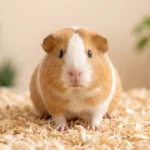 Cochon d'Inde en bonne santé sur une litière propre