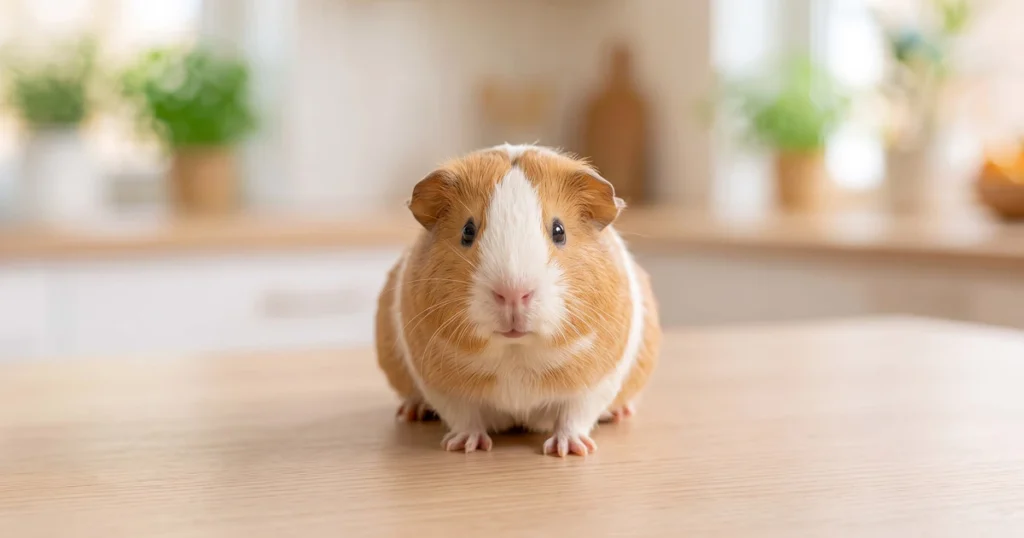 Cochon d'Inde en bonne santé et au pelage sain